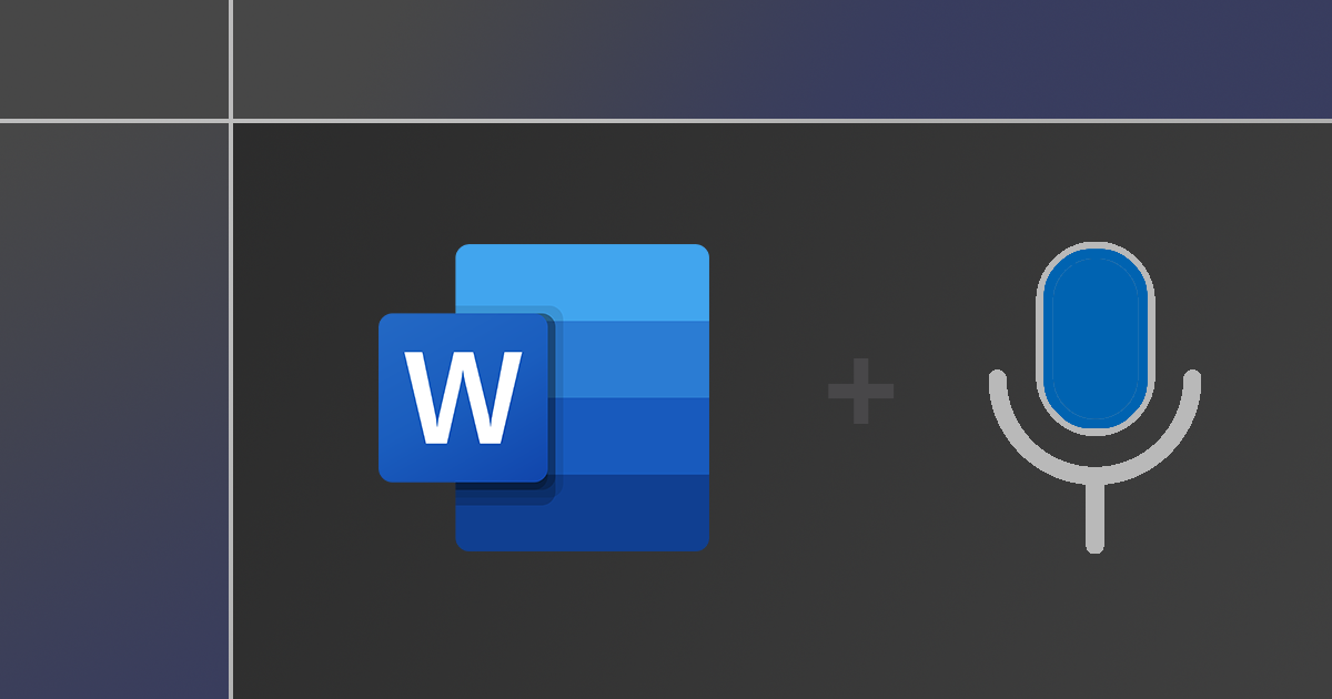 Microsoft Word logo with a microphone next to it